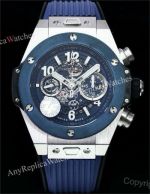 Swiss Grade Clone Hublot Big Bang 7750 Chronograph Titanium Blue Bezel